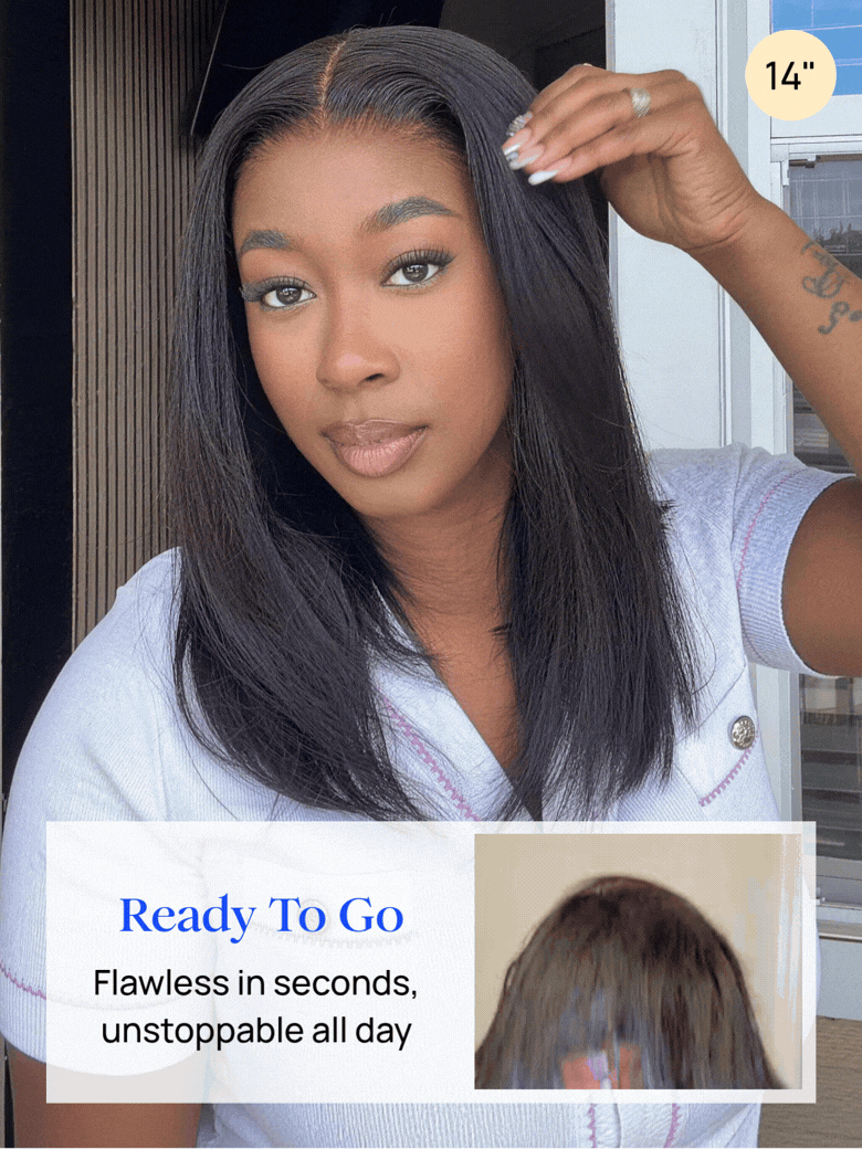 Short Yaki Straight Bob Glueless Wig