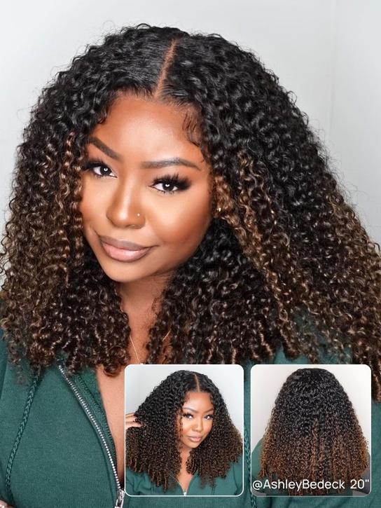 Chestnut Brown Burmese Curly Glueless Wig | 7×5 Lace