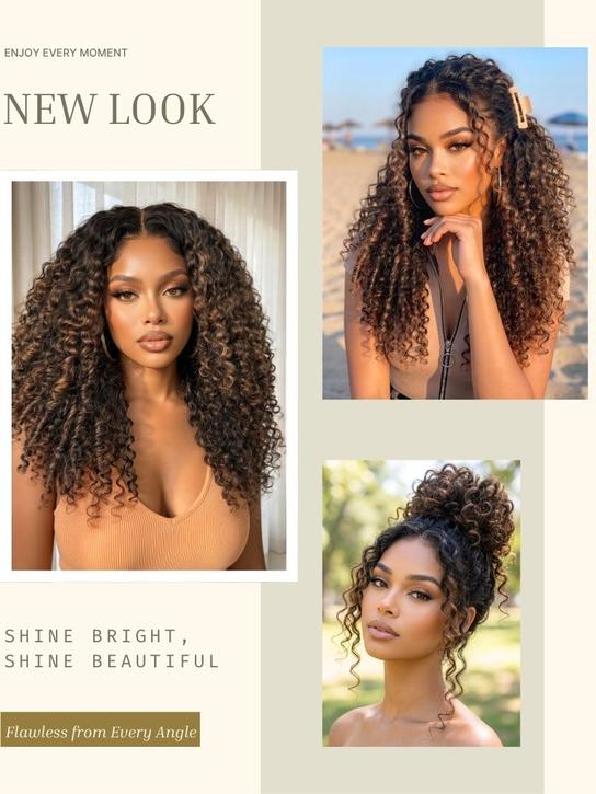 Chestnut Brown Burmese Curly Glueless Wig | 7×5 Lace