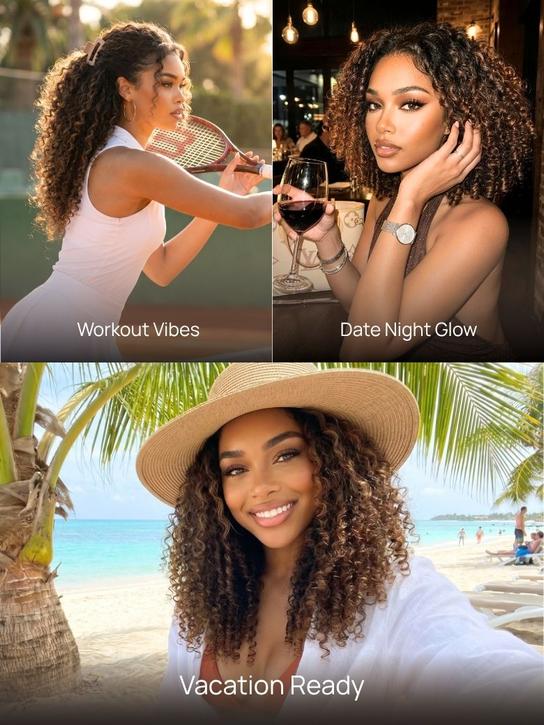 Chestnut Brown Burmese Curly Glueless Wig | 7×5 Lace