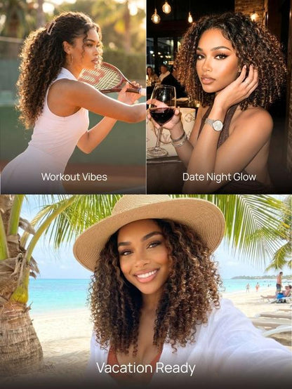 Chestnut Brown Burmese Curly Glueless Wig | 7×5 Lace