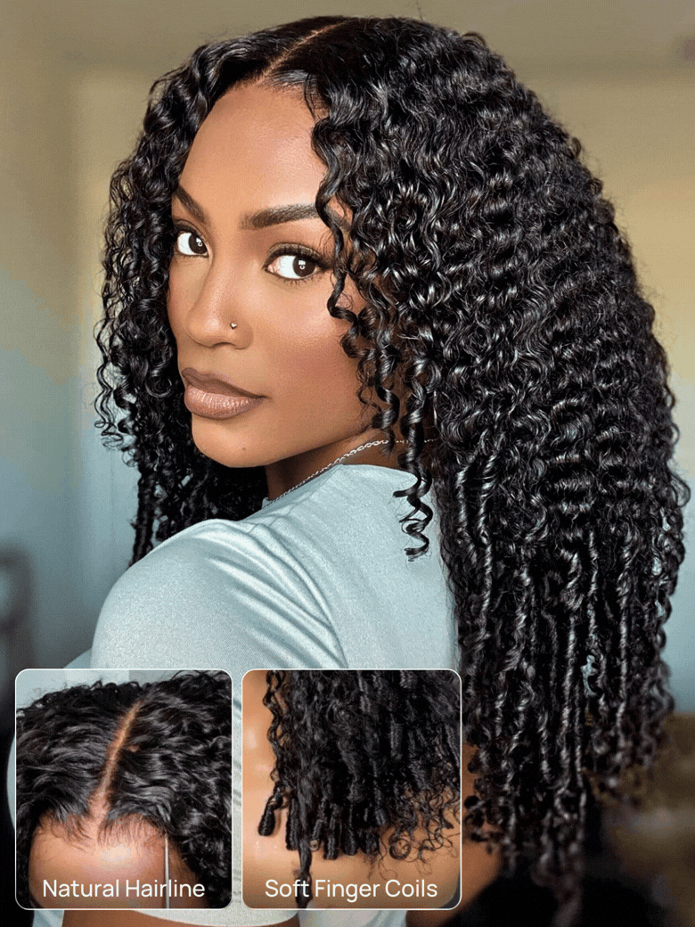 Chestnut Brown Burmese Curly Glueless Wig | 7×5 Lace